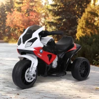 HOMCOM Electric Motorbike for Kids Ride on BMW Motorbike W/Headlights and Music, 6 V-Red(m-2)