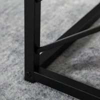 HOMCOM Set of 3 Nesting Coffee Tables, Square Side Tables with Black Metal Frame, for Living Room, Bedroom and Office, Grey(m-9)