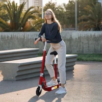 HOMCOM Foldable Electric Scooter for Teens Over 7 years old 12V Battery 120W-Red(m-2)