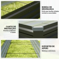 Outsunny Floreira Exterior Grande Retangular em Aço Galvanizadocom Base Aberta 240x60x30 cm Cinzento Escuro(m-7)
