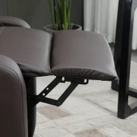 HOMCOM Recliner Armchair, Massage Faux Leather Push Back Reclining Chair with Adjustable Leg Rest, Side Pocket, for Home Living Room Theatre, Brown(m-8)