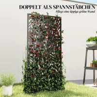 Outsunny Ruimteverdeler 65 x 130 cm vrijstaand/op te hangen paravent, metalen privacy-scheidingswand zwart(m-7)