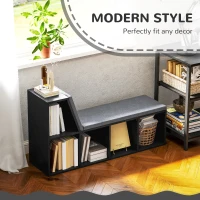 HOMCOM 2 Tier Modern Bookcase Bookshelf with Removable Cushions for Living Room(m-4)