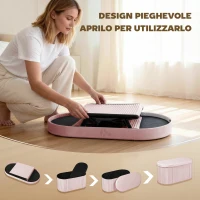 HOMCOM Pouf Contenitore Pieghevole con Vano da 72L e Rivestimento in Velluto, 76x38x35 cm, Rosa(m-5)