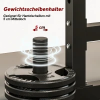 SPORTNOW Hantelständer 2 Ebenen Hantelscheibenständer aus Stahl Langhantelablage bis 300 kg Schwarz(m-7)