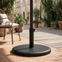 Outsunny Suporte para guarda-sol em cimento 13 kg, base redonda para guarda-sol para haste Ø34mm/38mm/Ø48mm, preto(m-5)