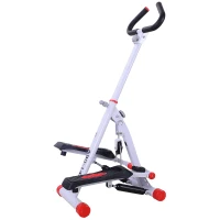 HOMCOM Foldable Step Machine, Height Adjustable Stepper w/ LCD Display and Handlebar, Twister Steppers for Exercise Workout Home Gym Office(m-1)