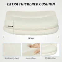 HOMCOM Fabric Office Chair, Modern Computer Desk Chair with Armrest, Swivel Wheels, Quick Assembly, Cream White(m-4)