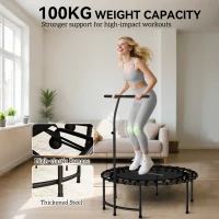 SPORTNOW Rebounder Trampolina, Regulowany Uchwyt na 5 Poziomów, Czarna(m-5)