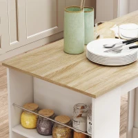 HOMCOM Mesa de Bar de Bistrô com 3 Prateleiras com Suporte Estilo Moderno para Cozinha e Sala de Jantar 112x57x106 cm Branco(m-9)