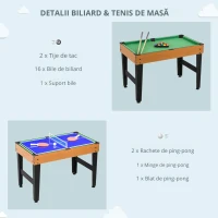 Homcom Masa Joc 4-in-1 – Fotbal, Biliard, Ping Pong & Air Hockey(m-5)