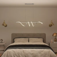 HOMCOM Pendant Light with 3 Colour Temperatures - Silver Tone(m-8)