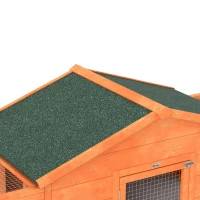 PawHut Cușcă cu Căsuță și 2 Împrejmuiri, Cușcă cu Rampă pentru Iepuri și Animale Mici, 309x69.5x87 cm, Portocaliu(m-8)