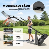 SPORTNOW Tabela de Basquetebol para Exterior Ajustável de 245-305 cm com Rodas Base Preenchível e Sistema de Retorno Preto(m-6)