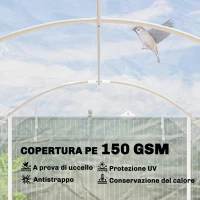 Outsunny Serra a Tunnel 3x6x2 m con Porte Avvolgibili, Telaio in Acciaio e Copertura in PE Anti-UV, Trasparente(m-5)