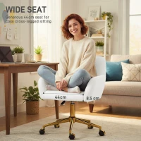 HOMCOM Faux Fur Rabbit Chair - Cream White(m-4)