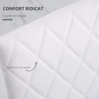 HOMCOM Set 4 Scaune Dining – Tapitate cu Piele Ecologica Alba(m-4)