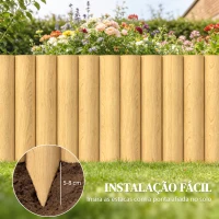Outsunny Cerca de Jardim em Madeira Painel Decorativo Resistente e Fácil de Instalar para Pátio Relva Caminho 176x38 cm Madeira(m-5)