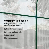 Outsunny Estufa de Jardim 180x180x200 cm Estufa Tipo Túnel Pequena com Porta Enrolável e Janela de Malha para Cultivar Plantas Flores Branco(m-4)