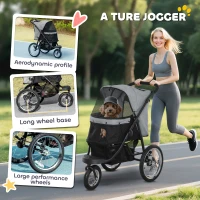 Wózek dla psa PawHut, składany, do 10 kg, gumowe koła(m-4)