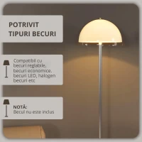 HOMCOM Lampă de Podea cu Abajur Dublu Strat pentru Living, Sufragerie, Dormitor, din Metal și Acrilic, Ø35x150 cm, Alb(m-6)