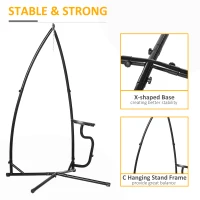 Outsunny Hammock Chair Stand Only Construction Heavy Duty Metal C-Stand for Hanging Hammock Chair Porch Swing Indoor or Outdoor Use(m-4)