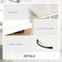 Homcom Birou PC 120 × 55 cm PAL+Otel cu Sertare & Raft Monitor(m-6)