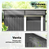 Metalowy domek narzędziowy 1,9m² z fundamentem, 195x122x182cm(m-6)