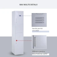 Vinsetto Dulap Metalic Haine – 4 Rafturi, 2 Usi, Gri 38×46×180 cm(m-5)