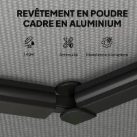 Outsunny Store banne manuel 3,5x3m, auvent rétractable inclinaison réglable, manivelle, protection UV résistance à l'eau, gris(m-6)