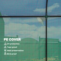 Outsunny Szklarnia Pomidorowa Foliowa z Drzwiami Rolowanymi i Oknami z Siatką 170 x 68 x 200 cm Zielona(m-4)