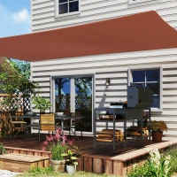 Outsunny Rectangular Shade Sail 3 x 4 m High-Density Polyethylene UV Protection With Storage Bag - Beige(m-2)