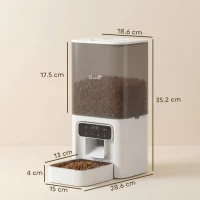 PawHut Programmable Automatic Cat Feeder with Timer Up to 6 Meals Per Day, 10s Voice Recorder, Portion Control(m-3)