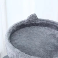 PawHut 104 cm Cat Tree, Cat Condo Tree Tower, Cat Activity Centre with Scratching Posts, Plush Perch, Hanging Ball - Grey(m-8)