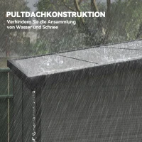 Outsunny 1,9 x 1,9  m Gartenschuppen, Werkzeugschuppen aus Kunststoff , verschließbare Türen, 2 Lüftungsöffnungen, Hellgrau(m-8)