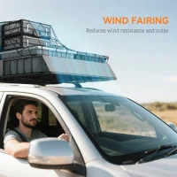 HOMCOM Bagażnik dachowy dla samochodów, kosz na dach, 90,7 kg nośności, bagażnik z osłoną przeciwwietrzną, stalowe rury, czarny(m-6)