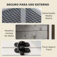 PawHut Casa para Tartarugas de Madeira Terrário para Répteis Janela Transparente Teto Rebatível 113x106,5x44,5 cm Cinzento Escuro(m-6)