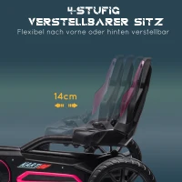 HOMCOM Go-Kart, Kinderfahrzeug mit verstellbarem Sitz, Tretfahrzeug, Tretauto mit Handbremse, 3-8 Jahre, Outdoor, Rosa(m-4)