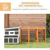 PawHut Hühnerstall für 1-3 Hühner, Holzrahmen, Stahldraht, erweiterbares Design, Holzsitzstangen, Orange(m-5)