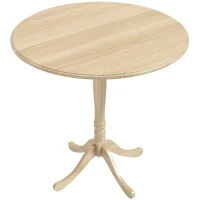 HOMCOM Table à manger ronde pour 4 personnes Ø 80 cm, table de cuisine, piétement en acier, style moderne, bois naturel(m-12)