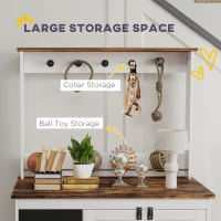 Klatka dla psa, 3 drzwi, regał na zabawki, Biała(m-5)