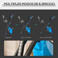 HOMCOM Bicicleta Estática Plegable con Respaldo 8 Niveles de Resistencia Volante Pantalla LCD Pulsómetro y Sillín Ajustable(m-8)