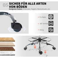 HOMCOM Zeichenstuhl mit Lendenstütze, höhenverstellbar, drehbar, für Homeoffice, Studio, Kunstprojekte, Schwarz(m-8)