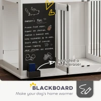 Klatka dla psa, 3 drzwi, regał na zabawki, Biała(m-7)