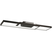 HOMCOM Deckenleuchte LED 43W 4600LM 3000-6000K dimmbare Deckenlampe Flach mit Fernbedienung Wandschalter 70 x 30 x 7 cm Schwarz