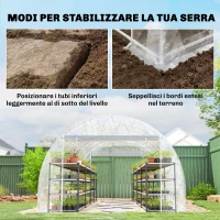 Outsunny Serra a Tunnel 3x6x2 m con Porte Avvolgibili, Telaio in Acciaio e Copertura in PE Anti-UV, Trasparente(m-7)