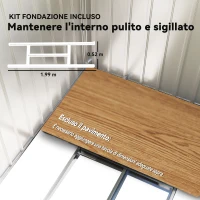 Outsunny Casetta da Giardino in Metallo con Prese d'Aria e Doppia Porta Scorrevole, 277x195x192 cm, Grigio Scuro(m-7)