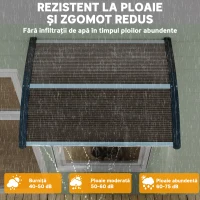 Outsunny Copertină de Exterior Impermeabilă și Anti-UV, din Policarbonat, Polipropilenă și Aluminiu, 75x100x23 cm, Maro și Negru(m-5)