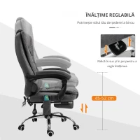 Vinsetto Fotoliu de birou pentru masaj si rabatabil cu 6 puncte de masaj incalzire Scaun de birou cu inaltime reglabila fotoliu pentru oaspeți sufragerie camera de zi dormitor dormitor interior casă(m-5)
