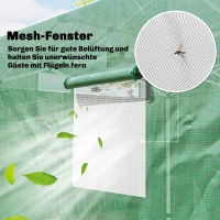 Outsunny Pop Up Gewächshaus ca. 200x300x270 cm Faltbar Foliengewächshaus mit Satteldach Reißverschlusstüren und -fenstern(m-7)